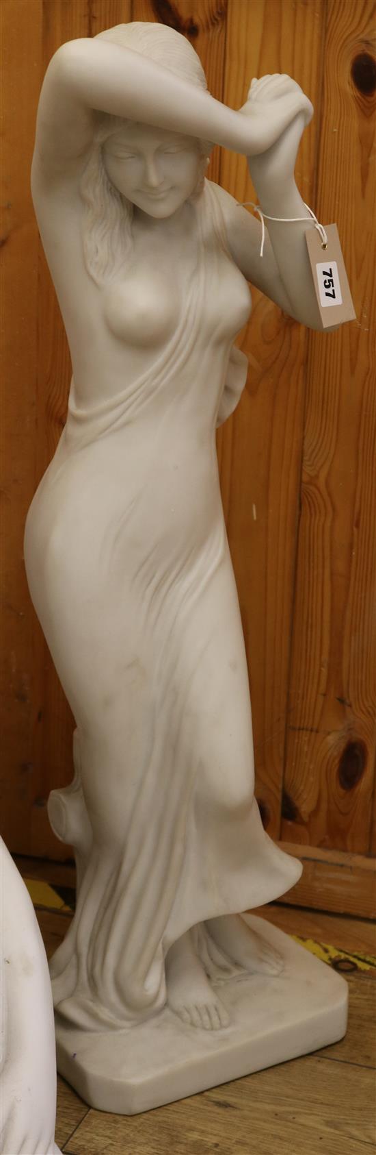 A resin marble effect figure of a lady H.81cm